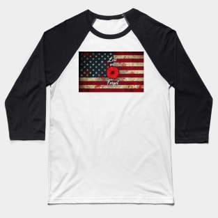 Lest we Forget with American Flag Baseball T-Shirt